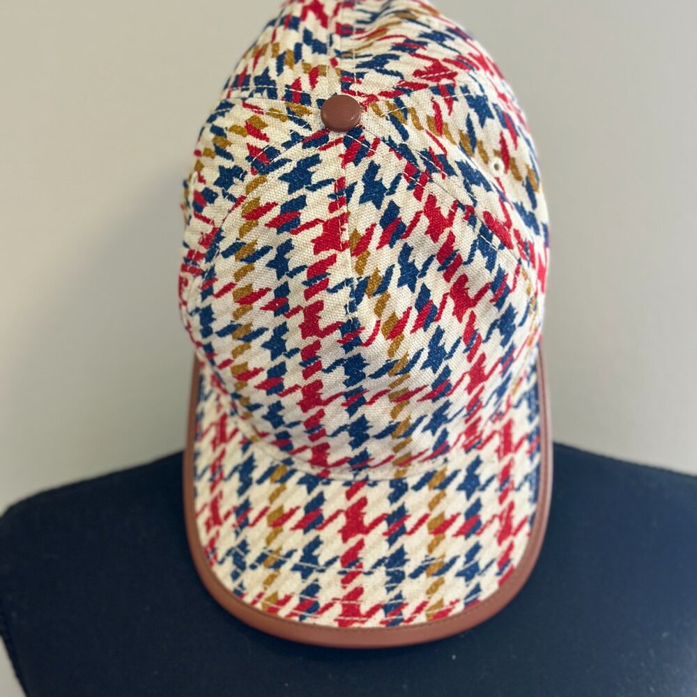 NWOT - Coach Houndstooth Baseball Cap In Organic Cotton - Picture 2 of 5